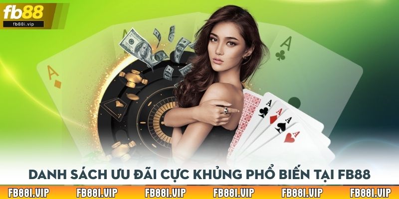 Danh sách ưu đãi cực khủng phổ biến tại FB88